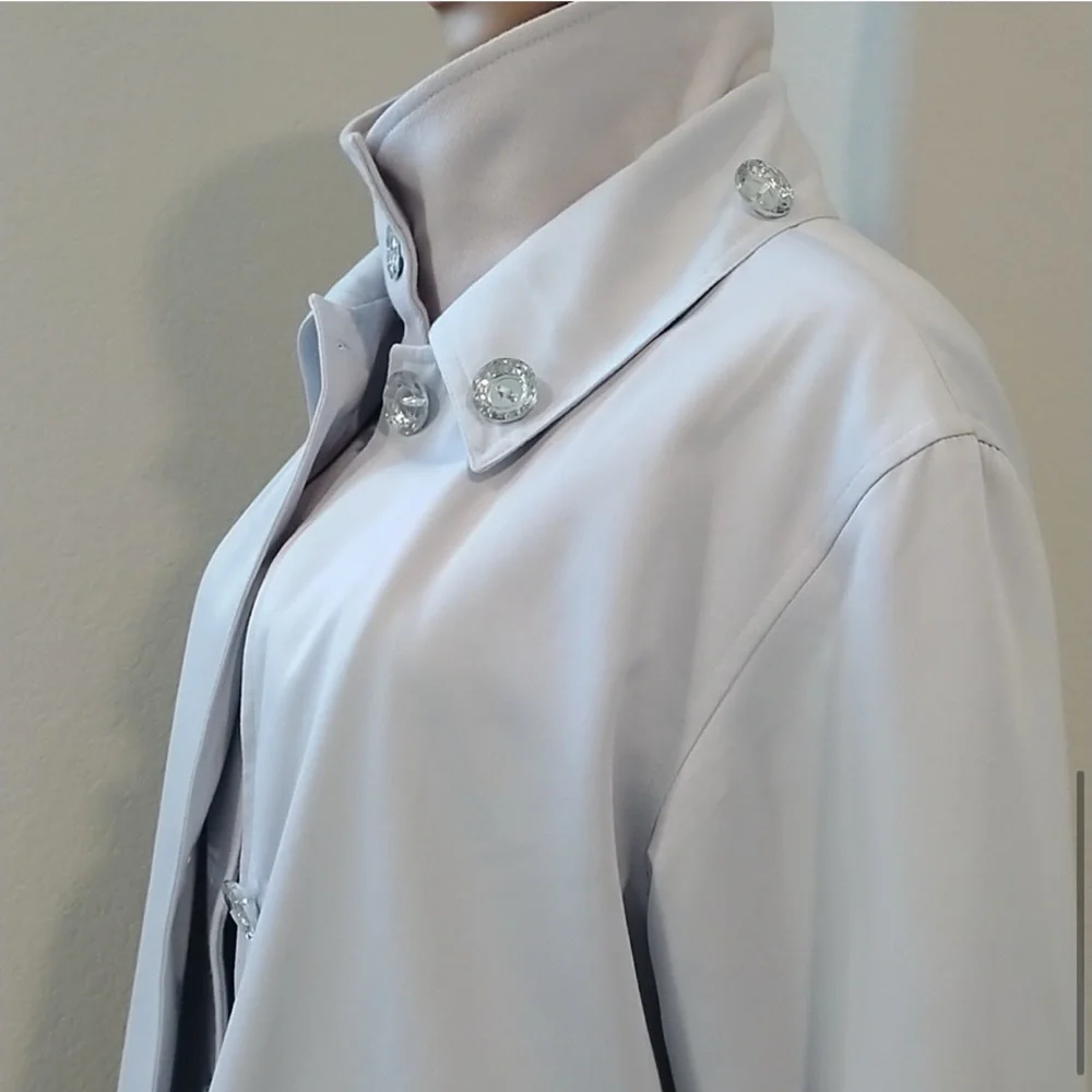 Reflections by SPIEGEL pale blue coat Women’s size medium chic layered look M - Picture 16 of 16